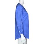 Vermont Country Store Shirt Women Medium Blue Stripe Popover Casual Boho Peasant Photo 2