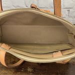 Dooney & Bourke Dooney Bourke Small DB Tassel Zip Top Tote Sand Tan Canvas Saddle Tan Leather Photo 9