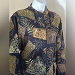 Chico's Chico,s Vintage Gold Black Brown Copper Embellishment Patches Zip Up Sz 2 Lined Photo 1