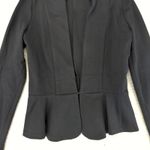 Hybrid & Company Unstructured Blazer Jacket Collarless Women's Sm Stretch Peplum Black Photo 3
