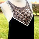 Umgee  Tank Top Small Black Crepe Embroidered Mirrored Accents‎ Photo 11