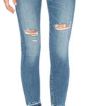 AGOLDE Lara Skinny Jeans Badlands Denim Medium Wash Distressed Blue Size 24 Photo 0