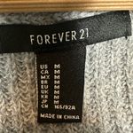 Forever 21  Oversized Cutout Sweater Womens M Gray Cowl V-Neck Ribbed Knit Y2K Photo 3