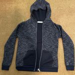 Dark Blue White Striped Zip Jacket Photo 0