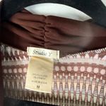 Studio Y Y2k Mocha Chocoloate Brown Geometric Print Cowl Neck Going Out Top Med Photo 6