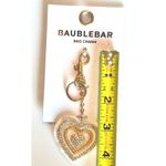 BaubleBar Heart Bag Charm Keychain Gold Rhinestone Sparkly Purse Accessory NWT Photo 4