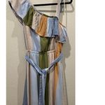 LC Lauren Conrad One Shoulder Multicolor Striped Midi Dress Photo 5
