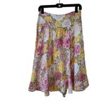 Loft Ann Taylor Peony Print Linen Blend Midi Skirt, Sz 2 Photo 1
