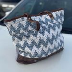 Myra Blue and White Chevron Tote Bag Photo 3
