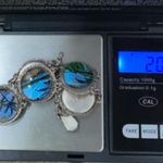 Vintage Blue Morpho Butterfly Wing Reverse Painted Tropical Scene Brazil 20.6g Photo 9