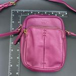 AMERICAN LEATHER Co. Burgundy Pebbled Leather Cleveland Crossbody Bag in Grape Purple Photo 11