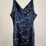 Urban Outfitters NWT  dark blue satin cowl neck mini dress size M Photo 2