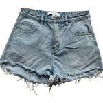 Urban Revivo Light Blue Denim Raw Hem Distressed Cotton High Waist Sz 6 # 1799 Photo 0
