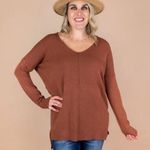 Dreamers | Brown v-neck sweater Photo 0