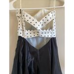 Jessica McClintock Gunne Sax Black White Polka Dot Twist Tulle Strapless Dress 3 Photo 10