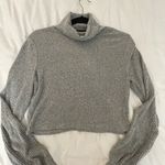 Garage  Light Gray Ribbed Turtleneck Sweater Photo 1