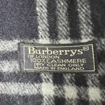 Burberry Authentic Burberrys unisex Scarf Blue Check Vintage 100% cashmere Photo 11