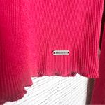 Hollister  Long Sleeve Baby Tee Red with Embroidered Butterflies Size Small Photo 4