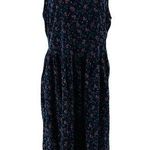 Eddie Bauer Vintage Floral Corduroy Prairie Sleeveless Midi Dress Size Large Photo 0