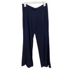 Nordstrom Rack Navy Pajama Set Size Medium Wide Leg Button Front Cozy Photo 3