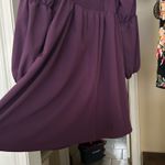 Laluna Purple Mini Dress Smocked Babydoll Long Sleeve Square Neck Size‎ S Photo 5
