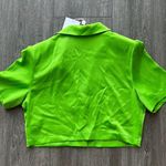 WAYF Roxbury Satin Crop Button-Up Shirt Photo 3