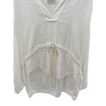 Out From Under Peyton Linen Popover Top White Size XS Oversized Hooded Lounge‎ Photo 3