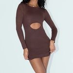 Princess Polly  knit cut out Serenity mini dress in brown Photo 0