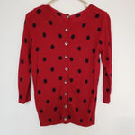 Boden Avery Polka Dot Button Back Sweater Red Size 6 Photo 1