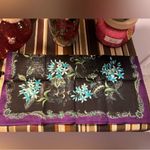 Mario Valentino  Black and Purple Floral Scarf Photo 2