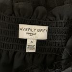 Waverly Grey Black Textured Fringe Strapless Top Small Boho Statement Party Chic Photo 2