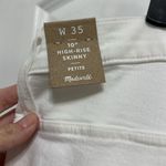 Madewell White  button‎ fly skinny jeans with raw hem NWT Photo 5
