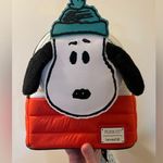 Lounge Fly  Peanuts Snoopy Puffer Jacket Snow Day Winter Figural Mini Backpack NWT Photo 0