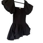 Love Shack Fancy Asa Puff Sleeve Bubble Hem Mini Dress Black Photo 3