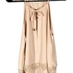 Honey Punch Pink Lightweight Layered Lace Applique Trim Tank Top Cami Women Sz S Photo 0