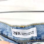 ZARA  Blue Cotton Light Wash Distressed Denim Shorts Photo 3