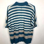 WHITE + WARREN 100% Cashmere Striped Open Front Sweater Cardigan Womens Small Blue Photo 4