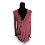 We The Free We The Free People Womens Top Sz XS Miss Rose Surplice Wrap Sweater Raisin NEW Photo 2