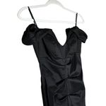 XScape Off the Shoulder Cap Sleeve Stretch Taffeta Dress Size 2 Black Formal Photo 2
