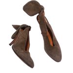 Carven Shoes Suede Bow Accents Slingback Heels Size 8.5 Photo 2