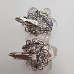 Laguna Crystal Aurora Borealis Austrian Bead Cluster Vintage Statement Earrings Silver Photo 2