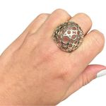 Sterling Silver Dome Statement Ring Size 8, 925 Stamped Modernist Dome Design Photo 6