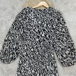 H&M Women’s Pleated Wrapover Midi Dress Longsleeve V-Neck Print in Light Beige L Photo 8