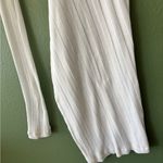 KHAITE Lenora Ribbed Long Sleeve Crew Neck Top Cream Size XS Photo 5