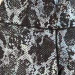 Carbon38 L Large Metallic Snake Print High Rise 7/8 Leggings Black Teal Animal Photo 4