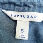 Popsugar  Chambray Sleeveless Shirt Dress Tie-Waist Button Down Pockets Small Photo 3