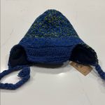 Cheveux Blue and Green Knit Winter Hat 100% wool exterior ,100%polyester lining. Photo 2