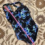 Swimsuits for All Sarong Front One Piece Swimsuit Blue Floral 12 New Photo 4