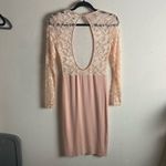 ASOS  Size 8 Long Lace Sleeve Mini Dress Pink Open Back Ballet Dantiy Feminine Photo 7