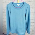 L.L. Bean Signature Waffle Boatneck Sweatshirt Blue Women’s Size Small Photo 0
